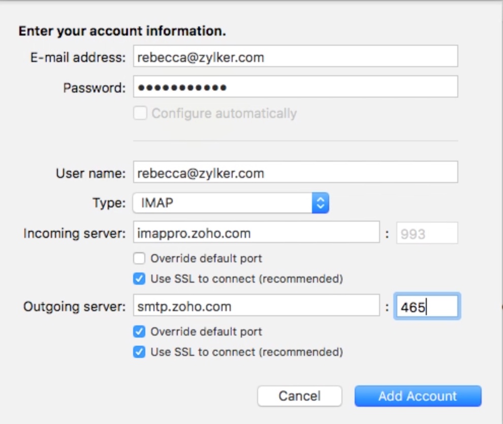 mac mail server settings
